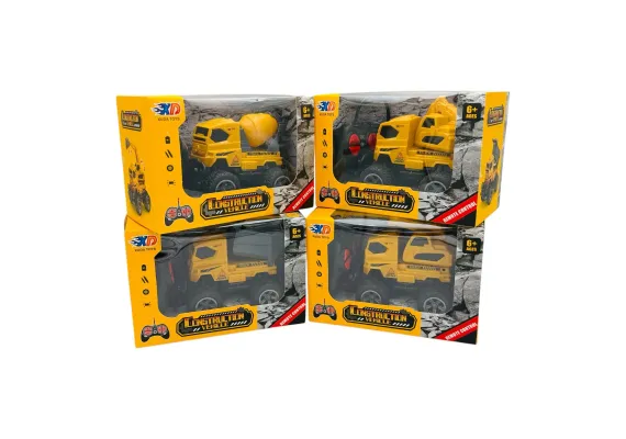 Jucarii, Copii & Bebe - Masinuta RC Vehicul de Constructie cu Telecomanda, Modele Excavator, Betoniera, Basculanta, 19 cm 