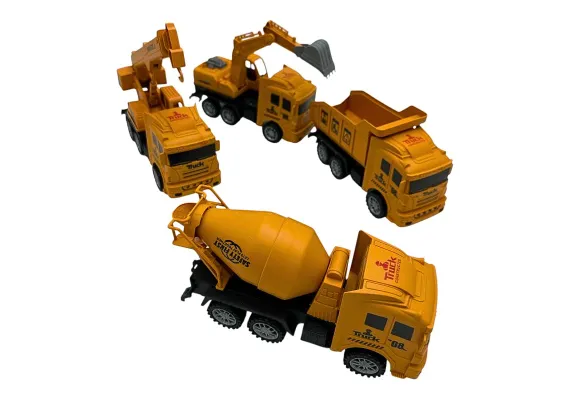 Masinute si vehicule - Masinute jucarie santier – set colorat din plastic, vehicule de jucarie, Calitate Superioara, 