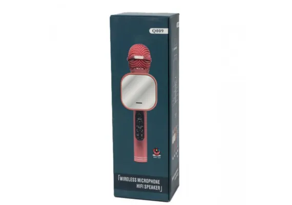 Jucarii, Copii & Bebe - Microfon cu boxa Q009, compatibil USB SI card SD, incarcare micro, 28×8.5×7cm, diverse culori 