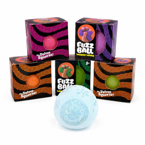 Jucarii antistres si senzoriale - Minge antistres Squishy Fuzz Ball, textura catifelata, culoare aleatorie, 6cm