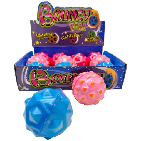 Minge elastica Bouncy Ball cu tepi rotunzi, model colorat, saritura mare, culori combinate, pentru copii, 6-7 cm,  [1]