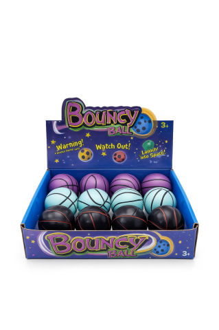 Jucarii antistres si senzoriale - mingi Bouncy Ball tip baschet, anti-stres, saritura mare, culori mixte