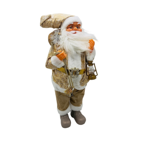 Mos Craciun decorativ auriu 62 cm – figurina eleganta pentru decor de sarbatori [2]