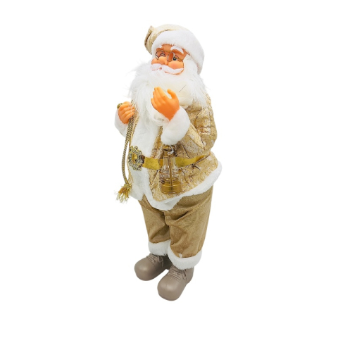 Mos Craciun decorativ auriu 62 cm – figurina eleganta pentru decor de sarbatori [1]