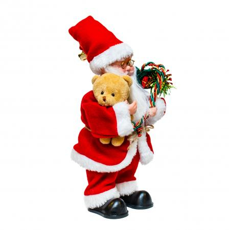 Moș Crăciun interactiv 30 cm – cântă, dansează, ambalat in cutie cu tematica de craciun [1]