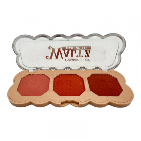 Truse si Accesorii Machiaj - Paleta blush Romantic Color A1, 15cm – 3 nuante, fard de obraz catifelat, finisaj natural, BaoBao