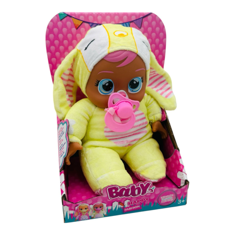 Papusa Bebe Dragalasa cu Costum de Iepuras, Accesorii si Functie de Plans  [2]