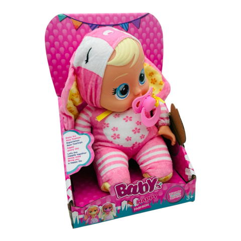 Papusa Bebe Dragalasa cu Costum de Iepuras, Accesorii si Functie de Plans  [3]