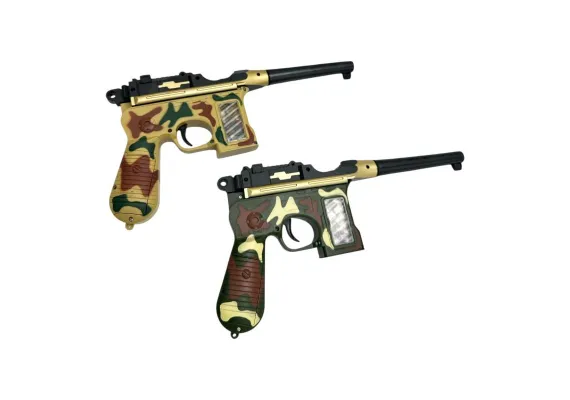Arme de jucarie - Pistol de jucarie pentru copii – din plastic, cu baterii, diverse culori, 21x15.5cm, jucarie interactiva si distractiva, 