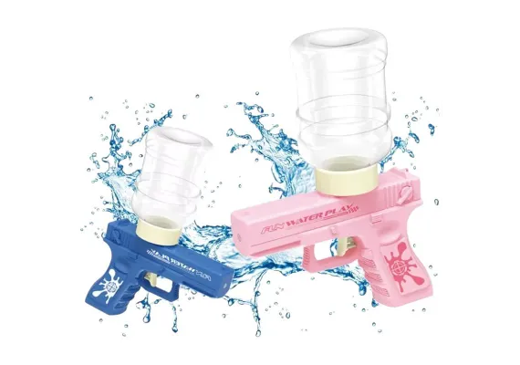 Arme de jucarie - Pistol Electric cu Apa pentru Copii, Rezervor Mare, Incarcare USB, Raza 7-8m, Culori Combinate, 