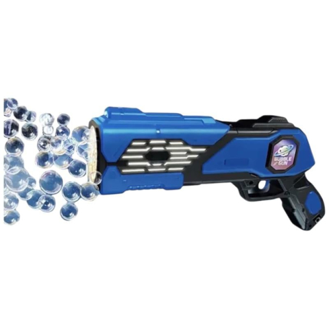 Pistol electric cu baloane de sapun pentru copii, model  cu lumini si sunete, jucarie distractiva cu design spatial, dimensiune aproximativa 32cm,  [6]