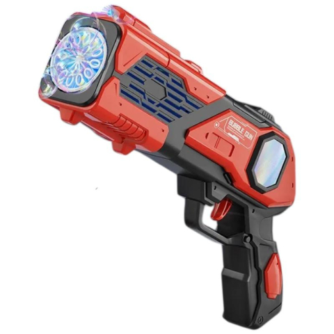 Pistol electric cu baloane de sapun pentru copii, model  cu lumini si sunete, jucarie distractiva cu design spatial, dimensiune aproximativa 32cm,  [3]