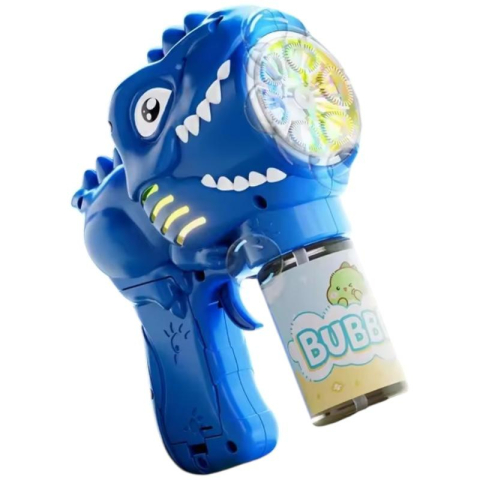 Pistol electric de baloane pentru copii, model dinozaur cu lumina si sunet, 16x14x7 cm, jucarie cu lichid inclus,  [4]