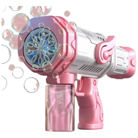 Pistol electric de facut baloane de sapun, culori combinate, cu sunet si lumina, 8 orificii, 27.5x14.5x8.5 cm, Angel Bubble Gun,  [4]
