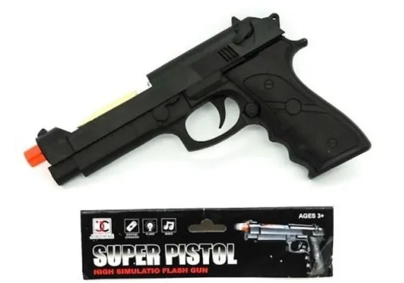Arme de jucarie - Pistol negru de jucarie, cu sunete și lumini, aprox 25cm, 