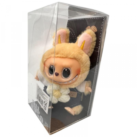 Plus Labubu Galben 18cm – Fall in Wild – Figurina Colectie in Cutie cu Salopeta si Floare Decorativa, BaoBao [1]