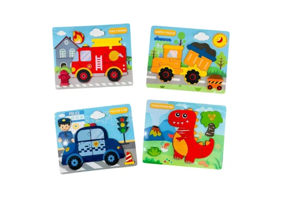 Bebelusi - Puzzle din lemn diverse modele, multicolor, 22×17cm, 