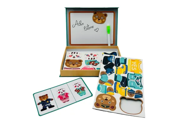Bebelusi - Puzzle magnetic educativ cu tablita si activitati – 22×16.5×3 cm, pentru copii +3 ani, 