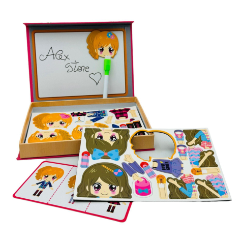 Puzzle magnetic interactiv pentru copii +3 ani, cu tablita si activitati educative, 22×16.5×3 cm,  [2]