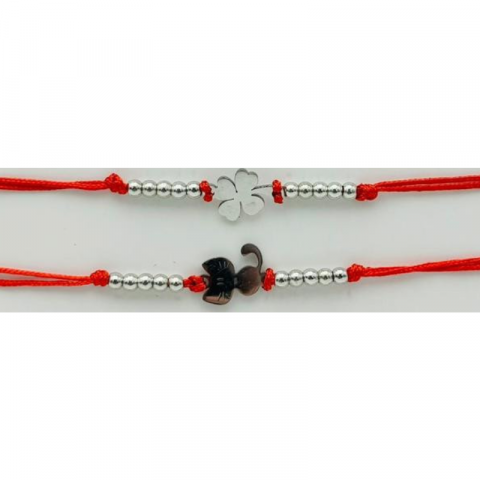 Set 12 Bratari Martisor, bile si simbol din Inox, snur rosu reglabil, modele diferite in set [1]