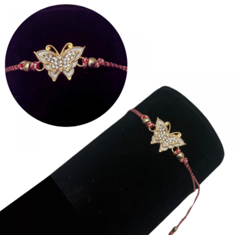Set 12 Bratari Martisor Fluturasi cu pietricele, cu margele, snur reglabil [1]