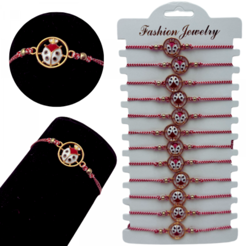 Martisor Bratara - Set 12 Bratari Martisor Gargarita dragalasa, cu margele, snur reglabil