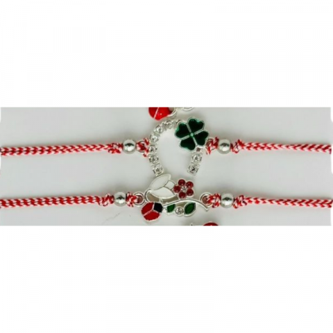 Set 12 Bratari Martisor, modele diferite, Argintii, snur reglabil [1]