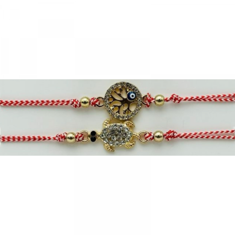 Set 12 Bratari Martisor, modele diferite, aurii, snur reglabil [1]