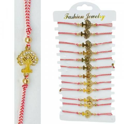 Martisor Bratara - Set 12 Bratari reglabile Martisor, Copacul Vietii, model 2025