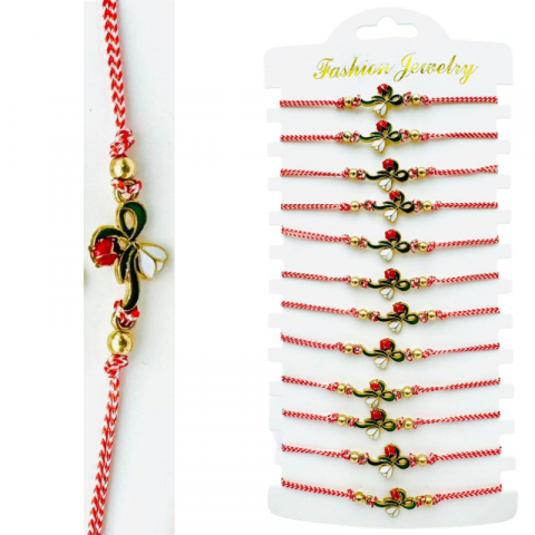 Martisor Bratara - Set 12 Bratari reglabile Martisor, Ghiocel Norocos, model 2025