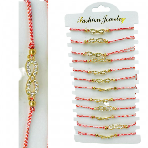 Martisor Bratara - Set 12 Bratari reglabile Martisor, Infinity Love, model 2025