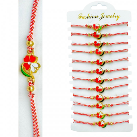 Martisor Bratara - Set 12 Bratari reglabile Martisor, Trifoi Norocos, model 2025