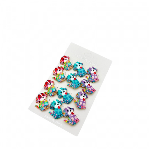 Set 12 brose Martisor, Catelusi dragalasi multicolori, editie 2025 [2]