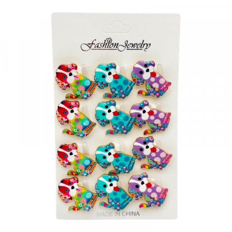 Set 12 brose Martisor, Catelusi dragalasi multicolori, editie 2025 [1]