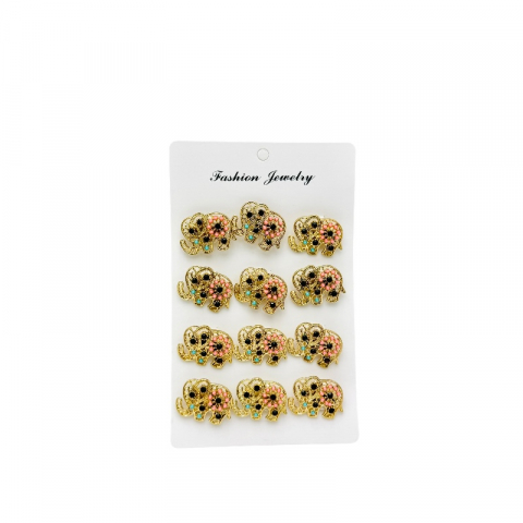 Set 12 brose Martisor, Elefant simpatic cu pietricele, editie 2025 [1]