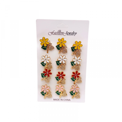 Martisoare - Set 12 brose Martisor, Floricele superbe diverse culori, editie 2025