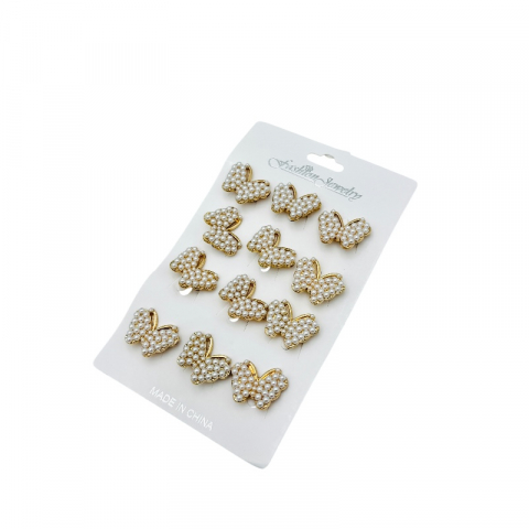 Set 12 brose Martisor, Fluturi dragalasi cu perle, editie 2025 [2]