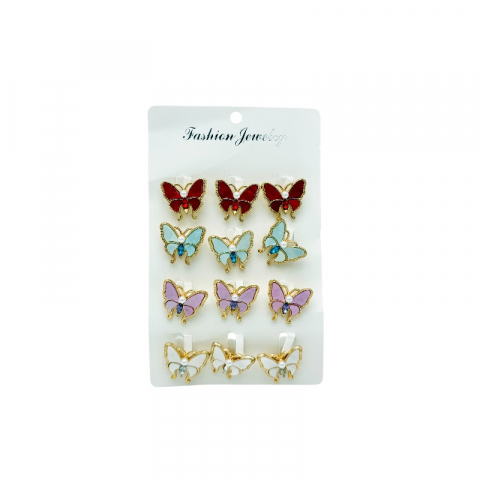 Martisoare - Set 12 brose Martisor, Fluturi dragalasi diverse culori, editie 2025