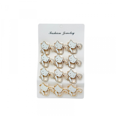 Martisoare - Set 12 brose Martisor, Pisicuta dragalasa alba, editie 2025