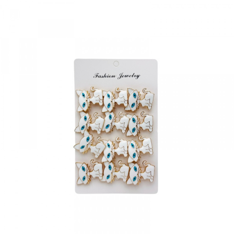 Martisoare - Set 12 brose Martisor, Pisicuta dragalasa alba, editie 2025