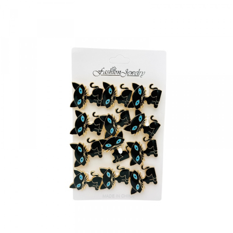 Martisoare - Set 12 brose Martisor, Pisicuta dragalasa neagra, editie 2025