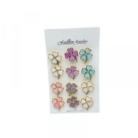 Set 12 brose Martisor, Trifoi cu 4 foi diverse culori, editie 2025 [1]