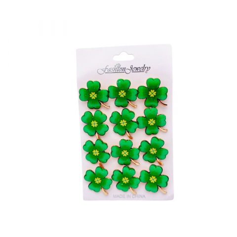 Set 12 brose Martisor, Trifoi cu patru foi norocos, editie 2025 [1]