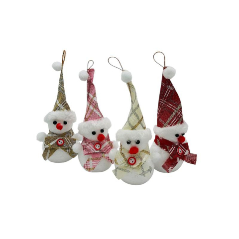 Articole pentru Craciun - Set 12 decoratiuni Craciun oameni de zapada, culori mixte  16cm