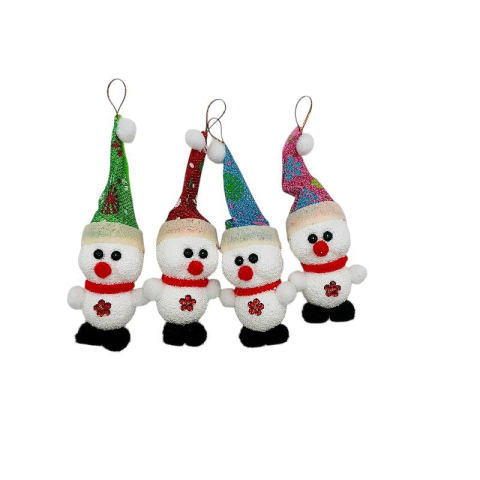 Articole pentru Craciun - Set 12 decoratiuni Craciun oameni de zapada, culori mixte