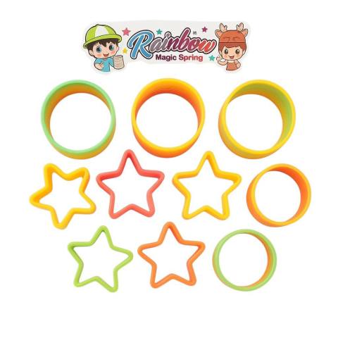 Jucarii antistres si senzoriale - Set 12 Forme Rainbow Magic pentru Joaca Creativa , Inimi Stele Flori