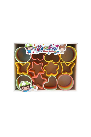 Set 12 Forme Rainbow Magic pentru Joaca Creativa , Inimi Stele Flori [1]