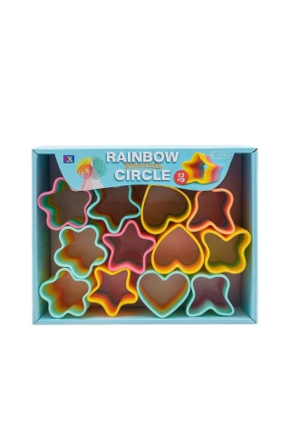 Set 12 Forme Rainbow pentru Joaca si Creativitate , Inimi, Stele, Floare [1]