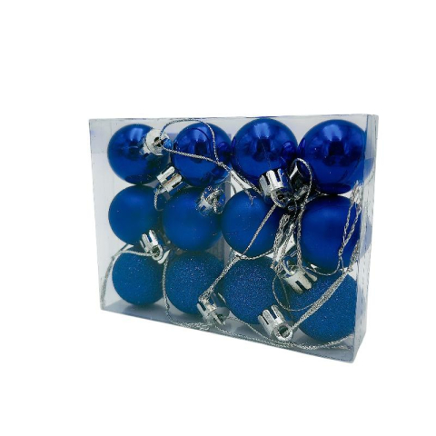Set 12 globuri de Craciun pentru brad – 11x9x3cm, nuanta albastru regal [2]