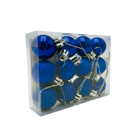 Set 12 globuri de Craciun pentru brad – 11x9x3cm, nuanta albastru regal [1]